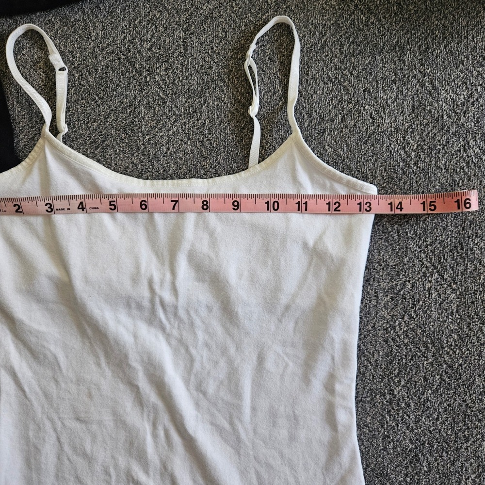 SO Camisole Tank Top Womens M L Black White Shelf Bra Adjustable Straps Summer - Picture 5 of 5